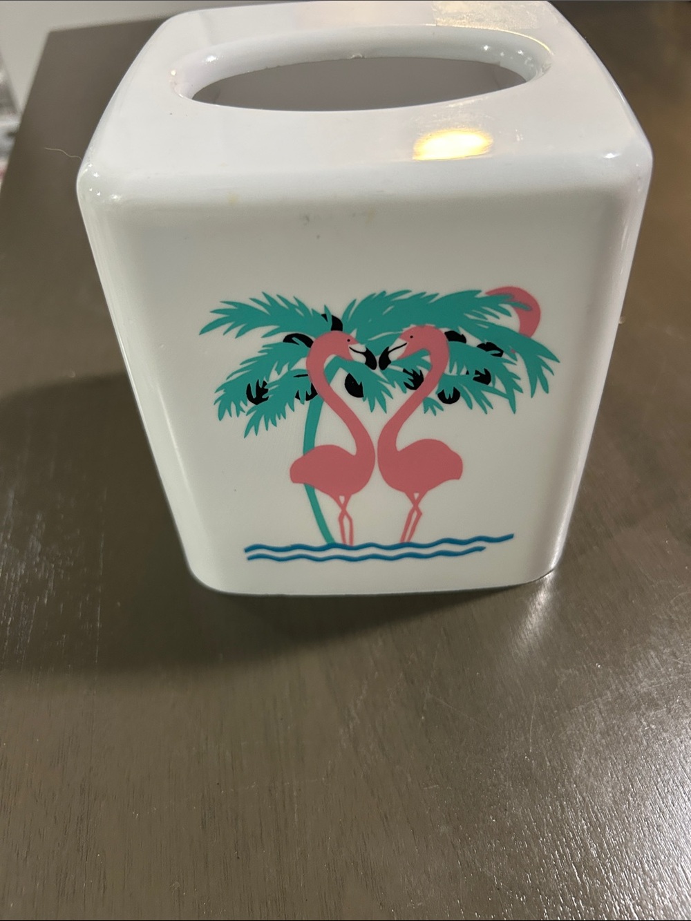 Plasticc Flamingo Beach Kleenex Holder - Pink & Teal
